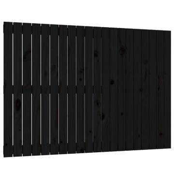 Elegant Black Wall Headboard - Solid Pine Wood (127.5x3x90 cm)