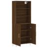 Stylish Highboard Brown Oak | 69.5x34x180 cm Engineered Wood