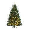 Artificial Hinged Christmas Tree 300 LEDs & Ball Set 180 cm Colour green Size 180 cm Quantity in Package 1 Model with leds & rose gold balls 