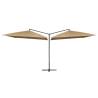 Double Parasol with Steel Pole 250x250 cm Taupe Colour taupe 