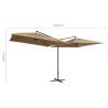 Double Parasol with Steel Pole 250x250 cm Taupe - Hipomarket