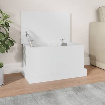 Stylish White Storage Box 50x30x28 cm - Engineered Wood