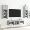 5 Piece TV Wall Units with LED - Concrete Grey | HipoMarket