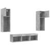 5 Piece TV Wall Units with LED - Concrete Grey | HipoMarket