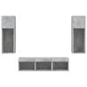 5 Piece TV Wall Units with LED - Concrete Grey | HipoMarket