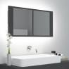 LED Bathroom Mirror Cabinet Grey 90x12x45 cm Acrylic Colour grey Quantity in Package 1 