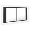 Stylish LED Bathroom Mirror Cabinet - Grey 90x12x45 cm