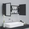 Stylish LED Bathroom Mirror Cabinet - Grey 90x12x45 cm