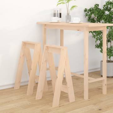 Stylish Solid Wood Pine Stools - 2 pcs | Hipomarket UK