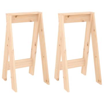 Stylish Solid Wood Pine Stools - 2 pcs | Hipomarket UK