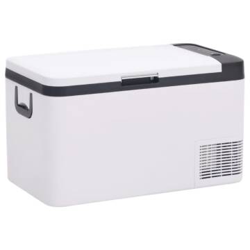 Cool Box with Handle - 25L Black & White Portable Cooler