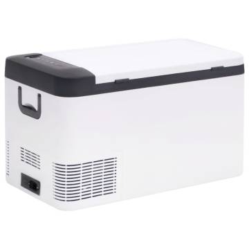 Cool Box with Handle - 25L Black & White Portable Cooler