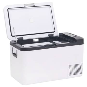 Cool Box with Handle - 25L Black & White Portable Cooler