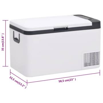 Cool Box with Handle - 25L Black & White Portable Cooler