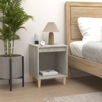 Stylish Concrete Grey Bedside Cabinet - 40x35x50 cm