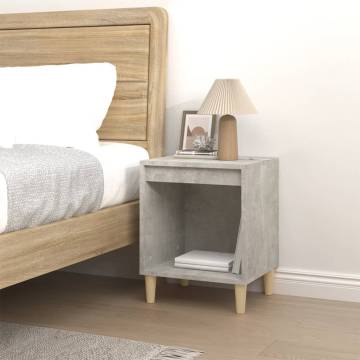 Stylish Concrete Grey Bedside Cabinet - 40x35x50 cm