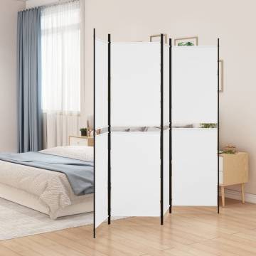 4-Panel Room Divider White 200x200 cm Fabric for Privacy