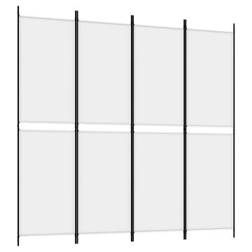 4-Panel Room Divider White 200x200 cm Fabric for Privacy