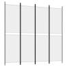 4-Panel Room Divider White 200x200 cm Fabric for Privacy