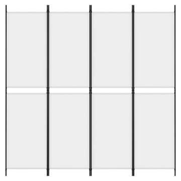 4-Panel Room Divider White 200x200 cm Fabric for Privacy