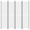 4-Panel Room Divider White 200x200 cm Fabric for Privacy