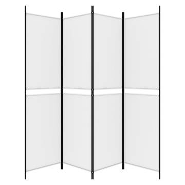 4-Panel Room Divider White 200x200 cm Fabric for Privacy