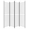 4-Panel Room Divider White 200x200 cm Fabric for Privacy