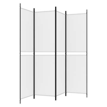 4-Panel Room Divider White 200x200 cm Fabric for Privacy