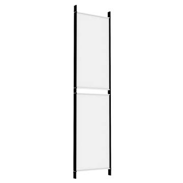 4-Panel Room Divider White 200x200 cm Fabric for Privacy