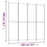 4-Panel Room Divider White 200x200 cm Fabric for Privacy