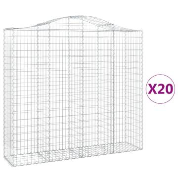 Arched Gabion Baskets 20 pcs - Durable Garden Barriers