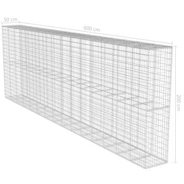 Gabion Wall with Cover Galvanised Steel - 600x50x200 cm