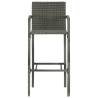 Stylish Grey Poly Rattan Bar Stools - Set of 2