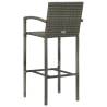 Stylish Grey Poly Rattan Bar Stools - Set of 2