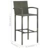 Stylish Grey Poly Rattan Bar Stools - Set of 2