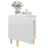 Stylish Bed Cabinets with Solid Wood Legs - 2 pcs High Gloss White