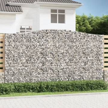 Arched Gabion Baskets - 2 pcs Galvanised Iron Garden Barriers