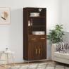 Highboard Brown Oak 69.5x34x180 cm Engineered Wood Colour brown oak Quantity in Package 1 Model 2 doors 2 drawers 