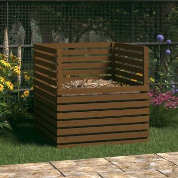 Composter Honey Brown - Solid Pine Wood 100x100x102 cm