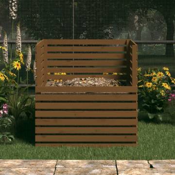 Composter Honey Brown - Solid Pine Wood 100x100x102 cm