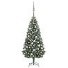 Artificial Pre-lit Christmas Tree with Ball Set Pine Cones 180 cm Colour white and grey Size 180 x 104 cm Quantity in Package 1 Number of Branch Tips 