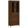 Elegant Highboard Brown Oak | 69.5x34x180 cm | HipoMarket