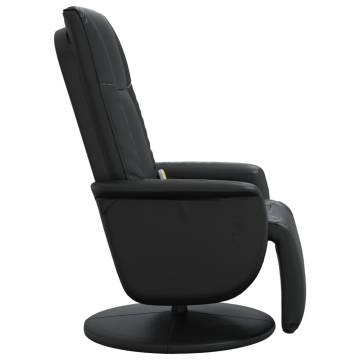 Massage Recliner Chair with Footrest - Black Faux Leather