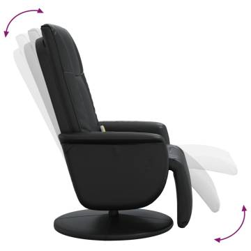 Massage Recliner Chair with Footrest - Black Faux Leather