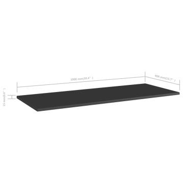 Bookshelf Boards 4 pcs in High Gloss Black - 100x40 cm