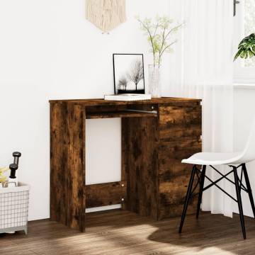 Desk Smoked Oak 90x45x76 cm - Elegant Engineered Wood Design