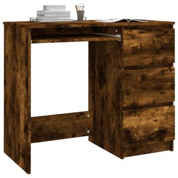 Desk Smoked Oak 90x45x76 cm - Elegant Engineered Wood Design