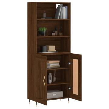 Highboard Brown Oak 69.5x34x180 cm Engineered Wood - Stylish Storage