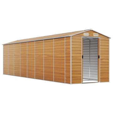 Light Brown Garden Shed - 191x725x198 cm Galvanised Steel