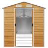 Light Brown Garden Shed - 191x725x198 cm Galvanised Steel